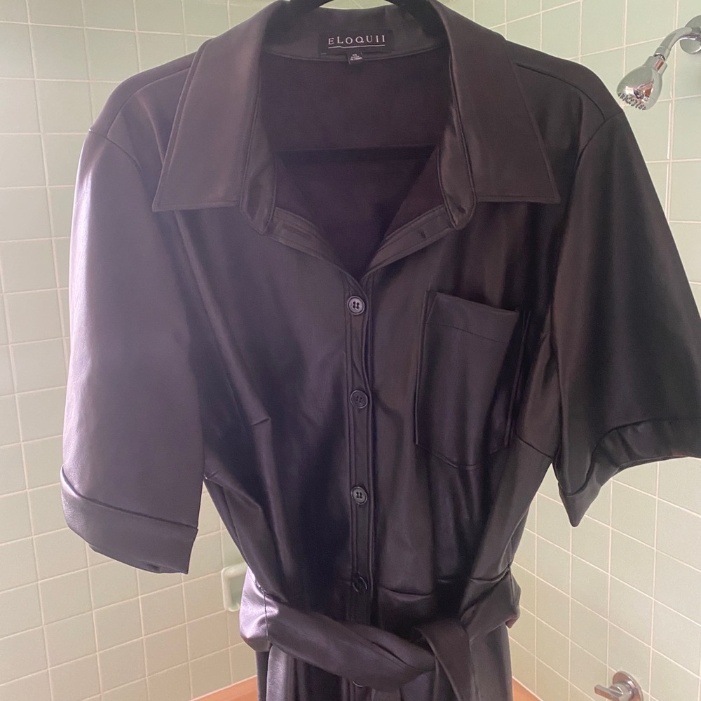 Eloquii Black Leather Dress